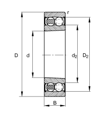 {(dio)S 2206-K-2RS-TVH-C3, (j) DIN 630 (bio)(zhn)Ҫߴ, FF 1:12ɂ(c)ܷ